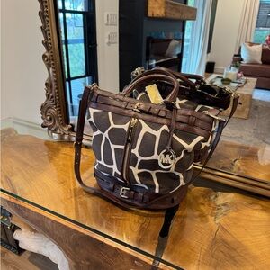 Michael Kors Brown and Cream Women's Bag